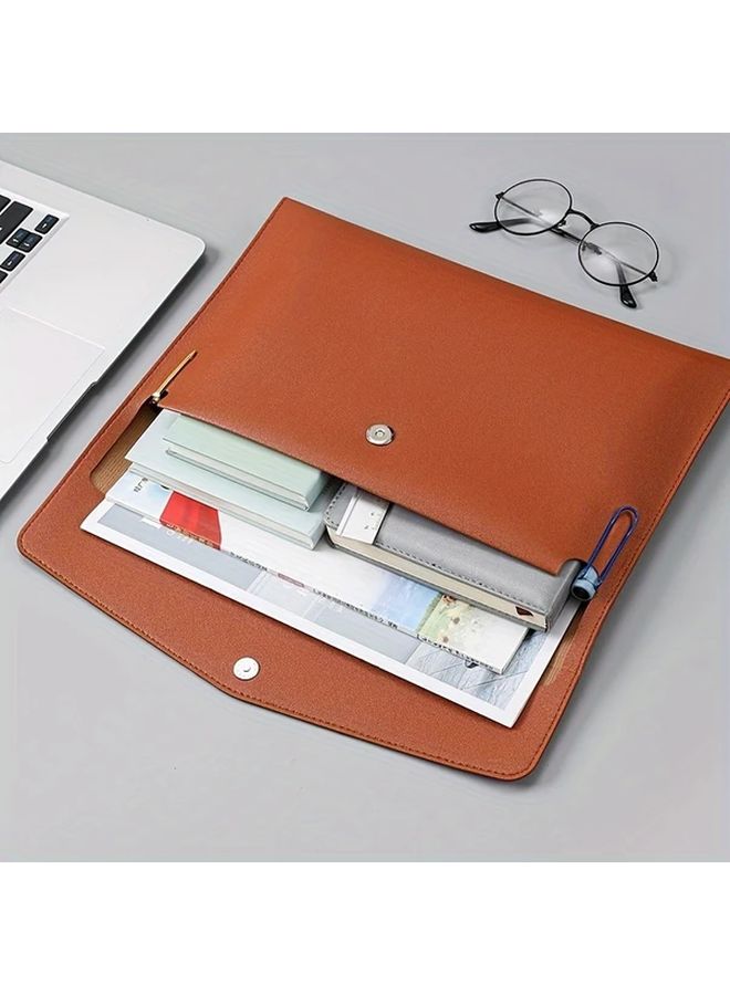 Black Waterproof Document Bag A4 Portable File Folder Invoice Organizer For Business Office School - Image 1