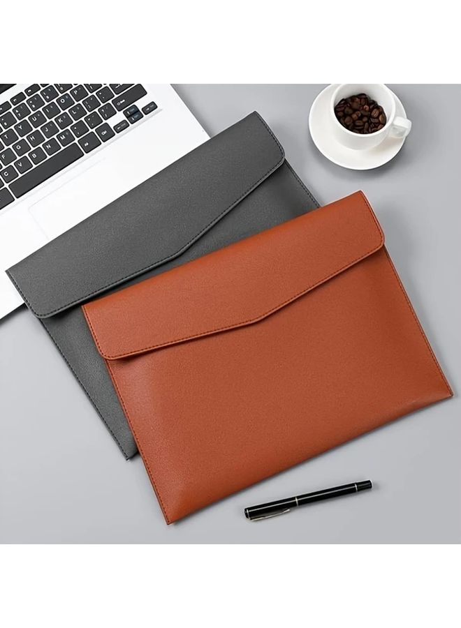 Black Waterproof Document Bag A4 Portable File Folder Invoice Organizer For Business Office School - Image 3