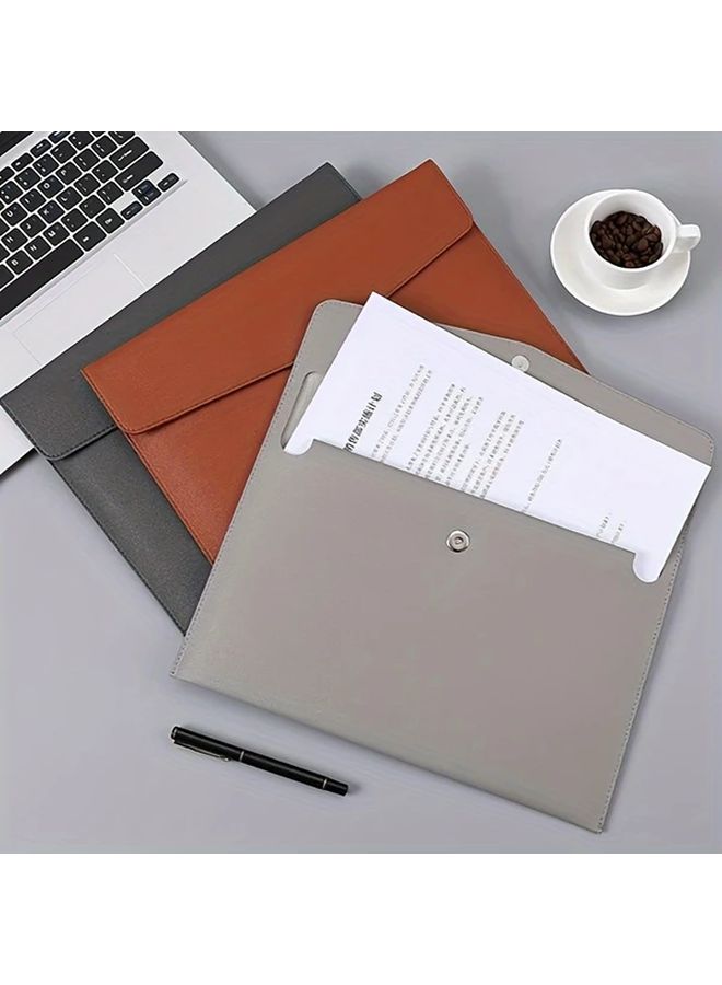 Black Waterproof Document Bag A4 Portable File Folder Invoice Organizer For Business Office School - Image 4