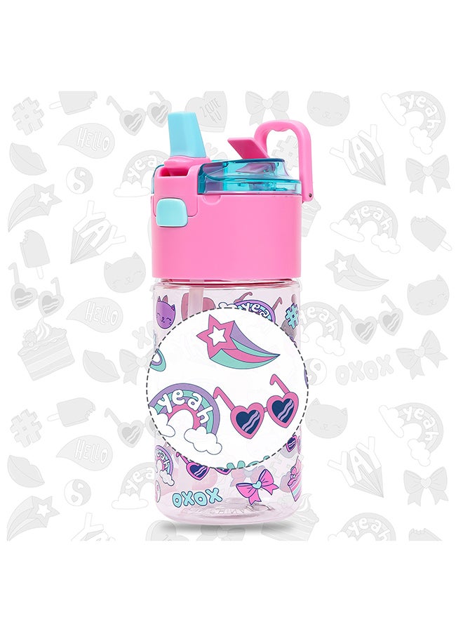 Eazy Kids Tritan Water Bottle With Snack Box Gen Z - Pink, 450Ml  - Image 3