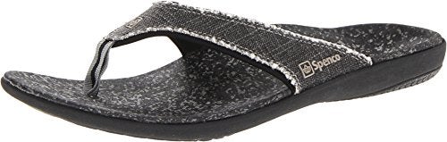 Spenco mens Yumi Canvas Sandal, Black, 8 US - Image 4