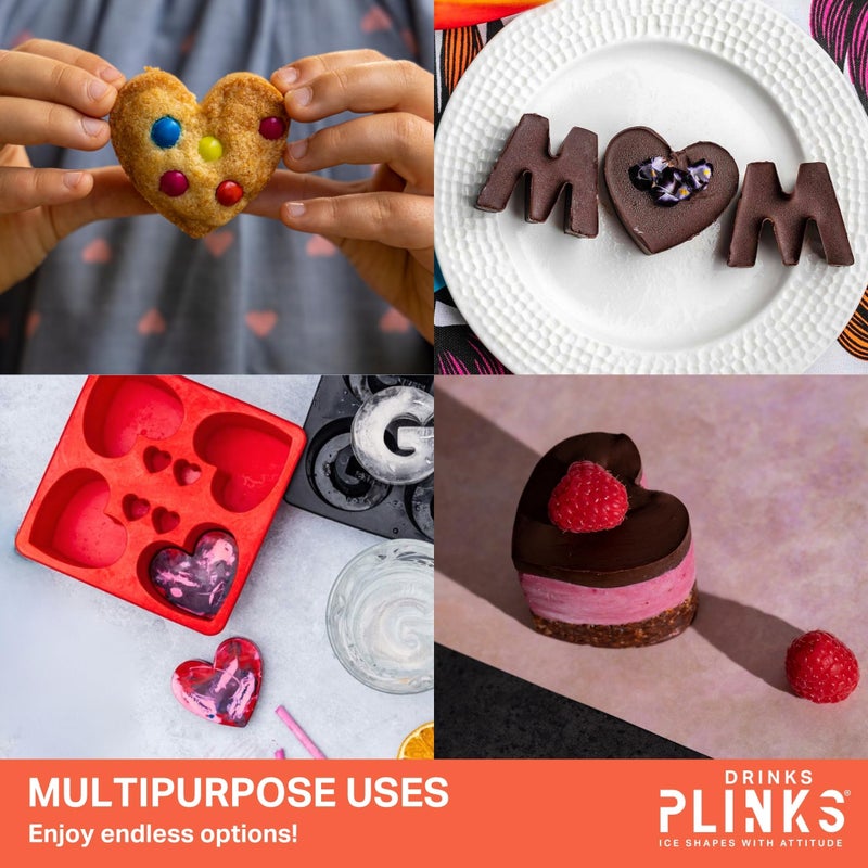 DRINKSPLINKS Large Silicone Heart Ice Cube Tray for Freezing and Baking. Great for Valentine's Day Drinks. - Image 4