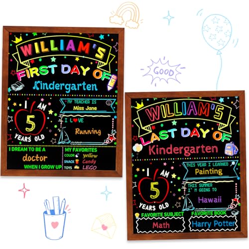 Multiwins First and Last Day of School Double Sided Sign with Frame- 14”x11” Reusable Dry Erase Board - Back to School Supplies for Kindergarten Preschool - Image 3