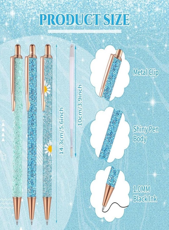 Pekos Fancy Pens for Women | Sparkly Glitter Pens with Black Ink Refills | Cute Journaling Pens for Girls | Pretty Pen Gifts for Office, School, Graduation, Christmas | Elegant Stationery (7 Psc Set) - Image 2