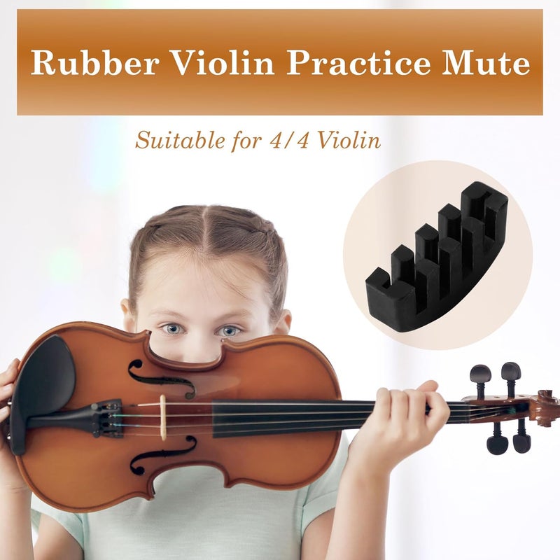 uxcell sourcing map Heavy Acoustic Rubber Violin Violin Practice 1/2 3/4 4/4 Muffler Black - Image 3