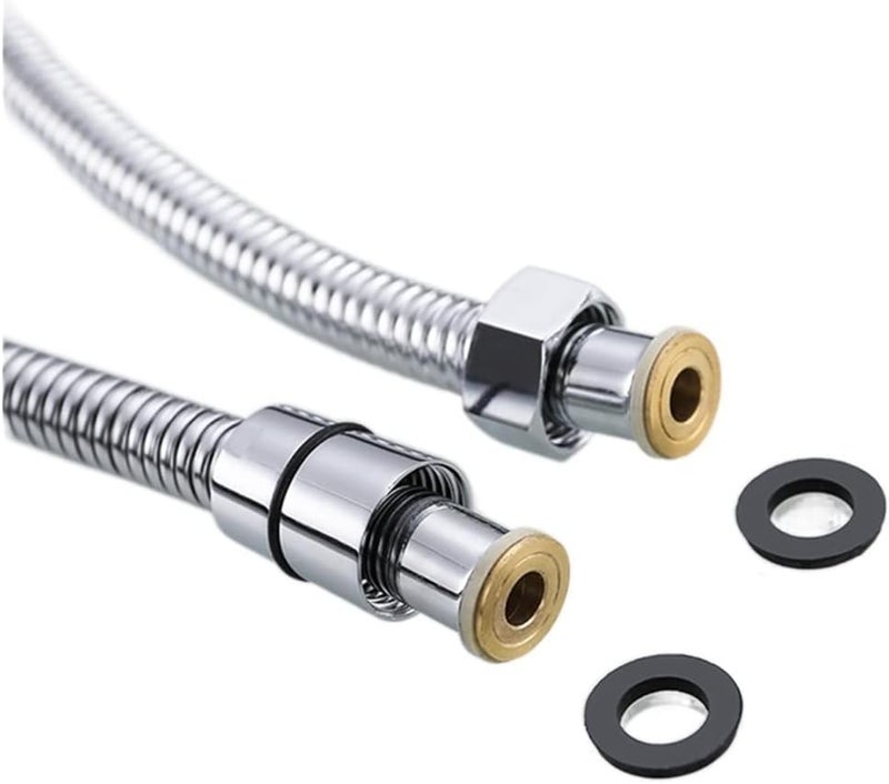 Shower Pipe, Black Shower Hose Bathroom Fitting Stainless Steel Soft Bath Tube 1.5 Meter Water Pipe Chrome,Burshed Gold,Grey Kindly(Color:, Size:150cm) ( Color : Brushed Gold Hose , Size : 150cm ) - Image 3