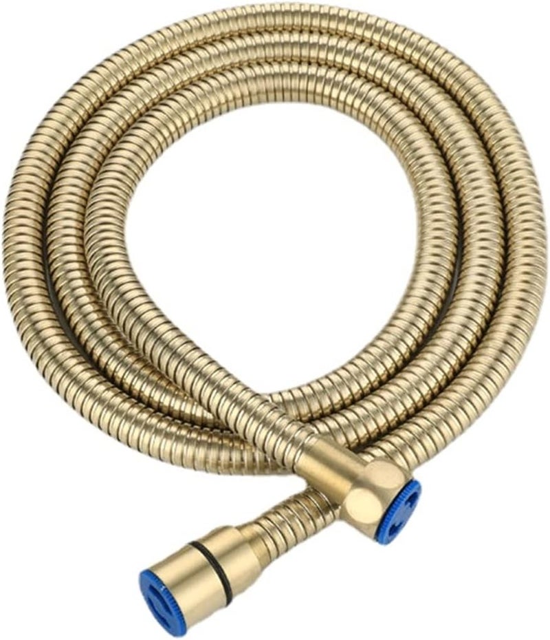 Shower Pipe, Black Shower Hose Bathroom Fitting Stainless Steel Soft Bath Tube 1.5 Meter Water Pipe Chrome,Burshed Gold,Grey Kindly(Color:, Size:150cm) ( Color : Brushed Gold Hose , Size : 150cm ) - Image 1