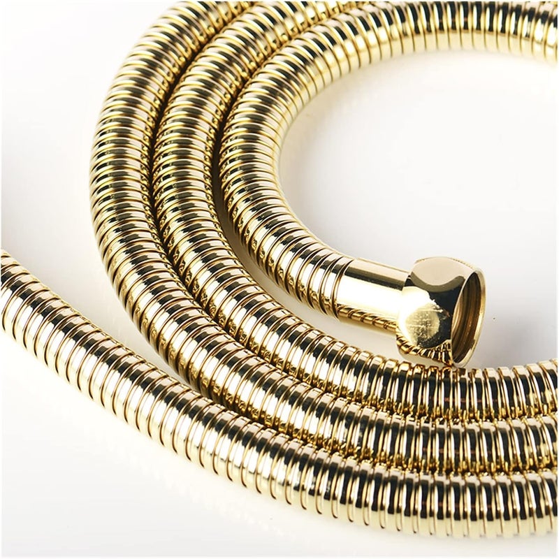 Shower Pipe, Black Shower Hose Bathroom Fitting Stainless Steel Soft Bath Tube 1.5 Meter Water Pipe Chrome,Burshed Gold,Grey Kindly(Color:, Size:150cm) ( Color : Brushed Gold Hose , Size : 150cm ) - Image 5