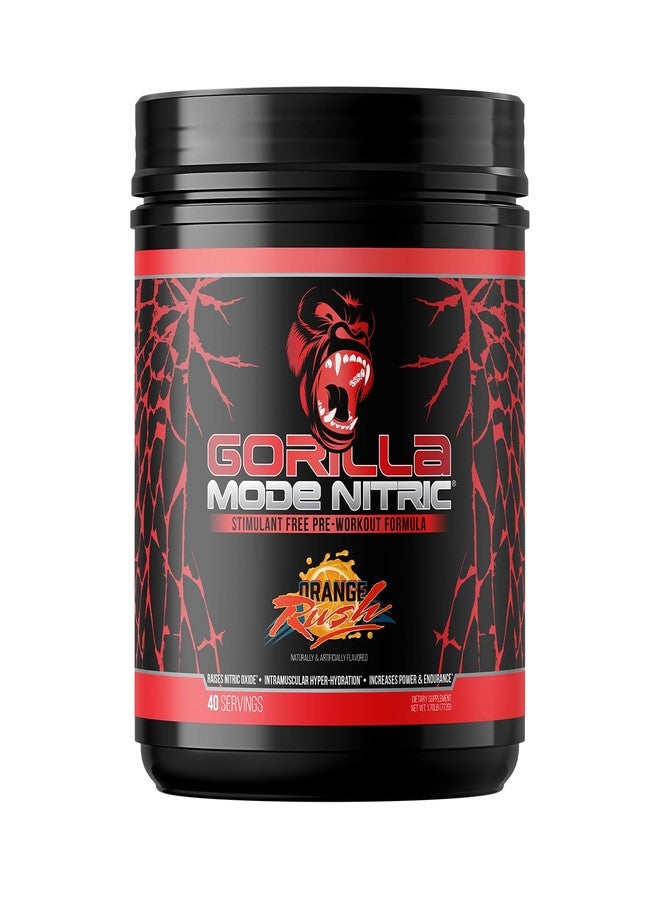 جوريلا_مايند مكمل ما قبل التمرين Gorilla Mode Nitric المُطوّر الخالي من المنبهات - أفضل مكمل ما قبل التمرين من حيث المذاق والفعالية / ضخ دموي هائل · توسيع الأوعية الدموية · قوة / 772 غرام (نكهة البرتقال المنعشة) - Image 1