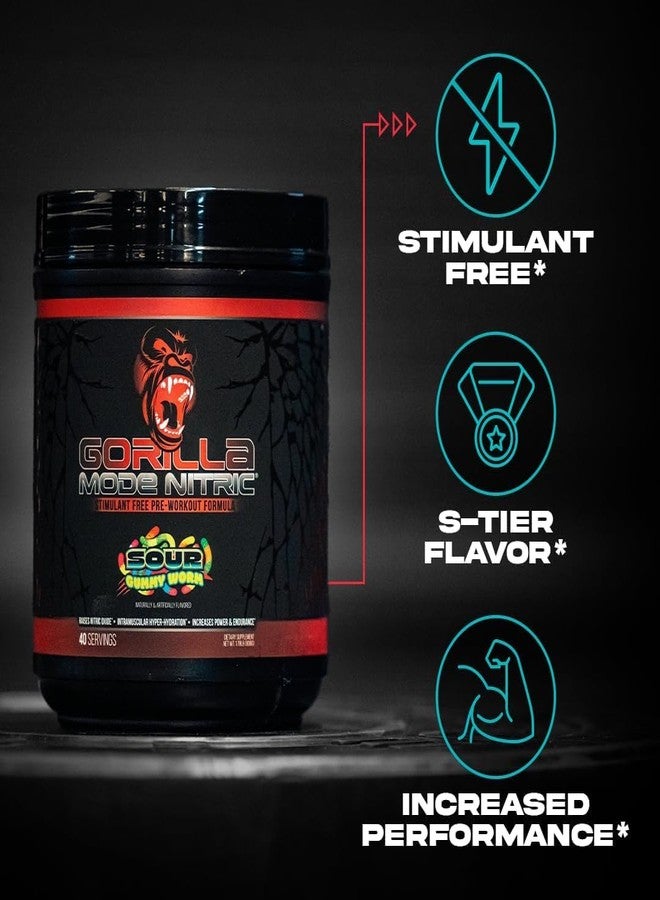 جوريلا_مايند مكمل ما قبل التمرين Gorilla Mode Nitric المُطوّر الخالي من المنبهات - أفضل مكمل ما قبل التمرين من حيث المذاق والفعالية / ضخ دموي هائل · توسيع الأوعية الدموية · قوة / 772 غرام (نكهة البرتقال المنعشة) - Image 3