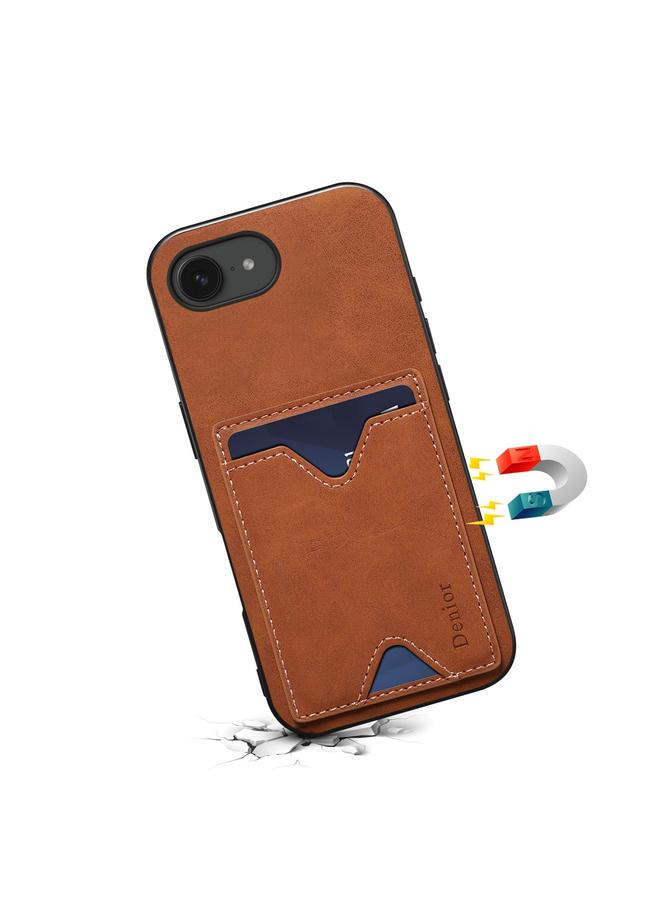 دينيور جراب لهاتف iPhone 16e D06 غطاء خلفي من البولي يوريثان مع حامل للبطاقات - Image 3