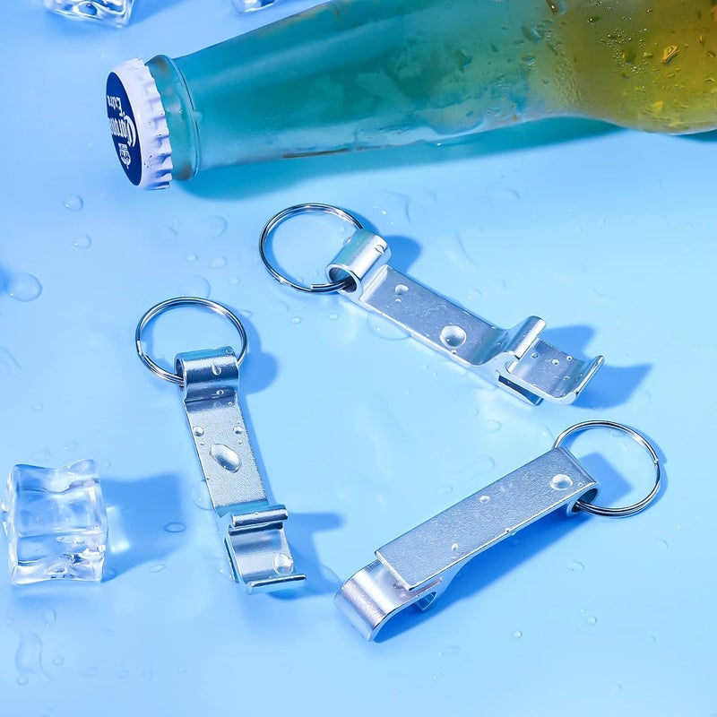 cnomg 16 pcs Metal Bottle Opener, Split Key Ring Chain Keychain Bulk Aluminum Pocket Claw Bar Soda Beverage Beer Bottle Opener (Sliver) - Image 4