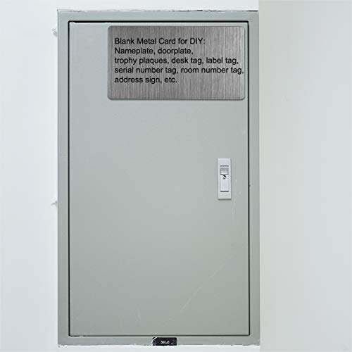 uxcell بطاقة معدنية فارغة uxcell 80x40x0.4 مم مصنوعة من الفولاذ المقاوم للصدأ 201 مصقولة للطباعة بالليزر والنقش باللون الأسود 10 قطع - Image 4