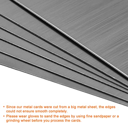 uxcell بطاقة معدنية فارغة uxcell 80x40x0.4 مم مصنوعة من الفولاذ المقاوم للصدأ 201 مصقولة للطباعة بالليزر والنقش باللون الأسود 10 قطع - Image 3