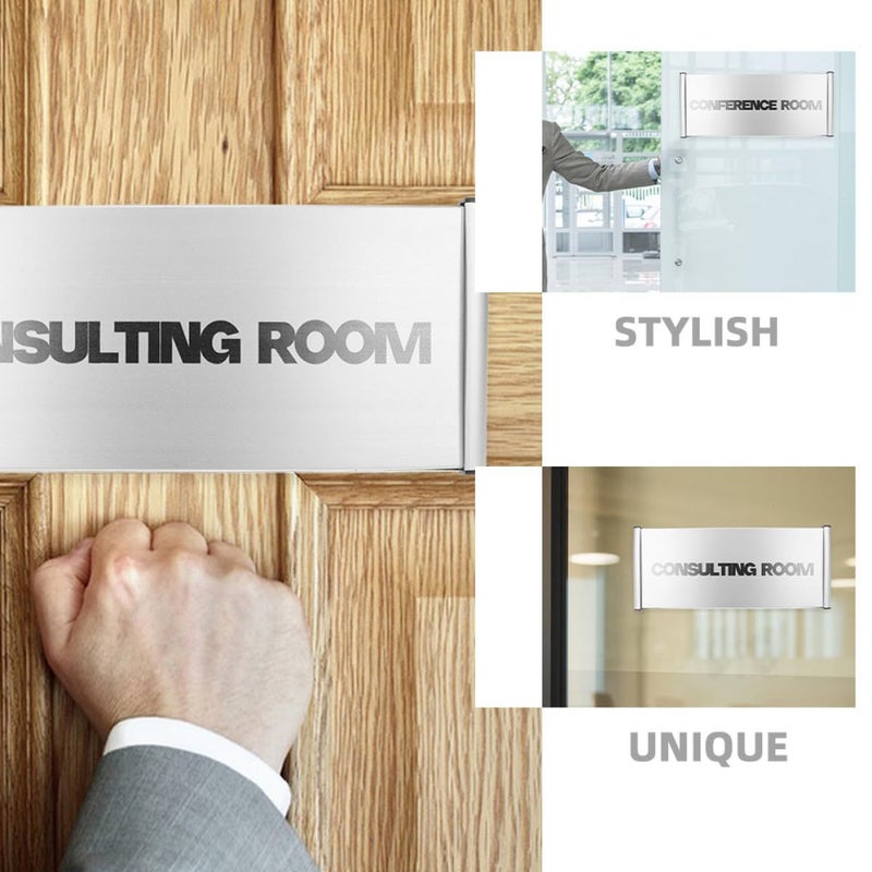 Aluminum Alloy Blank Door Name Plate Triangular Curved Slot Sign 15x30cm Wall Mounted Indoor Office Use - Image 4