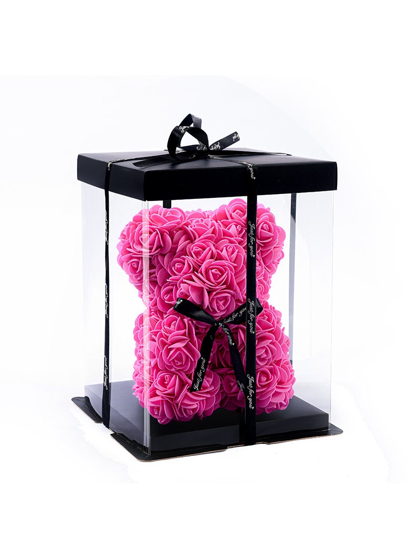 Generic - Eternal Rose Bear Valentines Creative Gift Rose Red + pvc gift box - Image 1