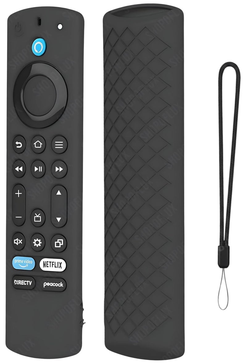 SHOPOFLUX Silicone Tv Remote Cover Compatible with Amazon Basics Smart LED TV Remote Protective Cover (Black) - Image 1