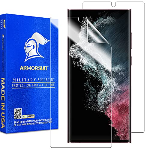 ArmorSuit [2 Pack] MilitaryShield Screen Protector Designed for Samsung Galaxy S22 Ultra 6.8" Case Friendly (2022 Release) Anti-Bubble HD Clear Film - Made in USA - Image 1