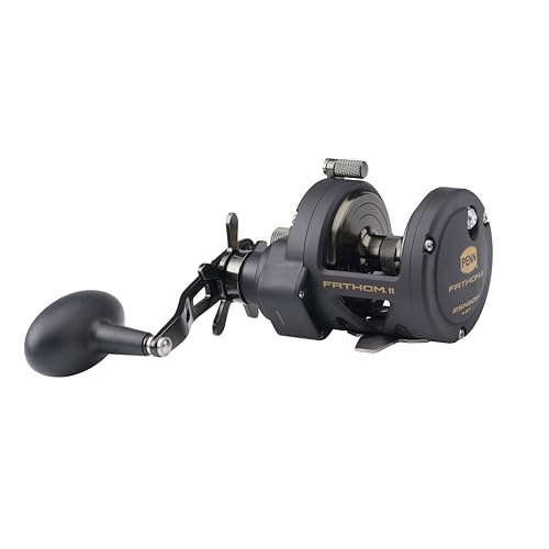 PENN Fathom II Star Drag Reel, Size 25 Fishing Reel, Right Handle Position, Gear Ratio 4.8:1, Black Gold - Image 2