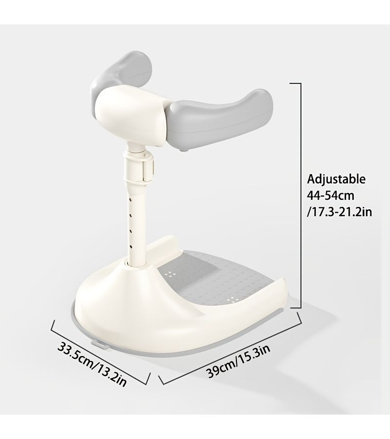 Khaki Foldable Height Adjustable Baby Bathtub Non Slip Standing Rack - Image 3