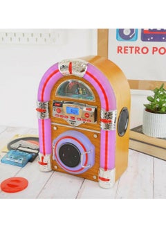 Steepletone Steepletone Jive Rock Sixty Retro Table Top Mini Jukebox with CD Player FM Radio Bluetooth USB/SB MP3 Playback 7 Color Changing LED Lighting Modes  - Image 3