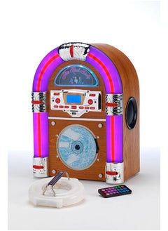 Steepletone Steepletone Jive Rock Sixty Retro Table Top Mini Jukebox with CD Player FM Radio Bluetooth USB/SB MP3 Playback 7 Color Changing LED Lighting Modes  - Image 4