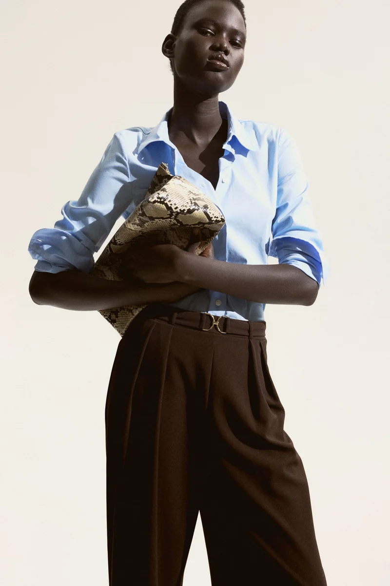 اتش اند ام بنطلون بتفاصيل مع إبزيم