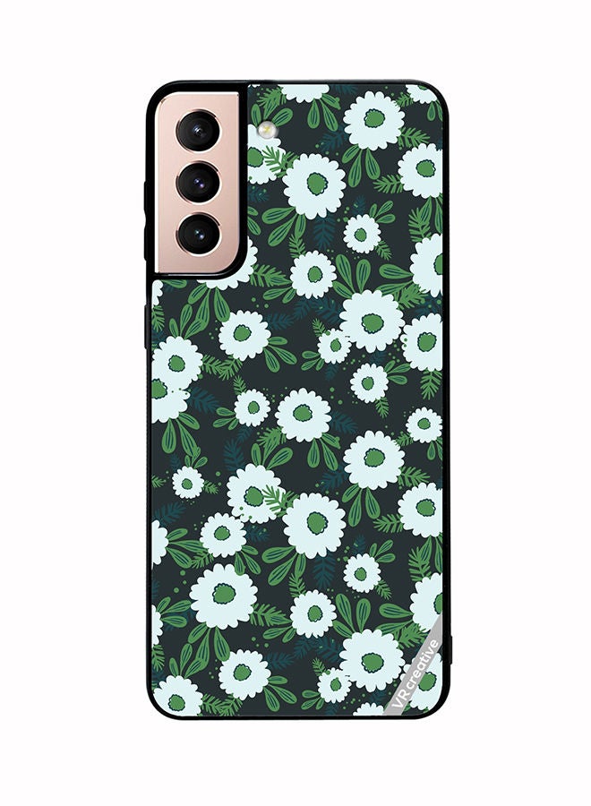 VR CREATIVE Protective Case Cover For Samsung Galaxy S21 5G Floral Pattern Based On Traditional Folk Art Ornaments Design Multicolour - Image 1