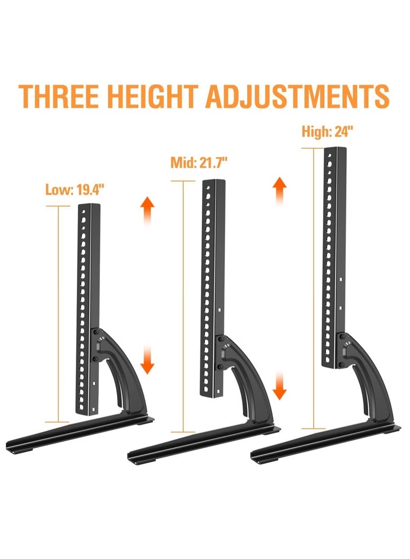 TIGER حامل تلفاز عالمي للطاولة بحجم 27-55 بوصة – ارتفاع قابل للتعديل، قاعدة متينة لشاشات LCD/LED/Plasma، يتحمل حتى 88 رطل، متوافق مع VESA 800x400mm – تركيب تلفاز آمن وعصري للمنزل والمكتب - Image 3
