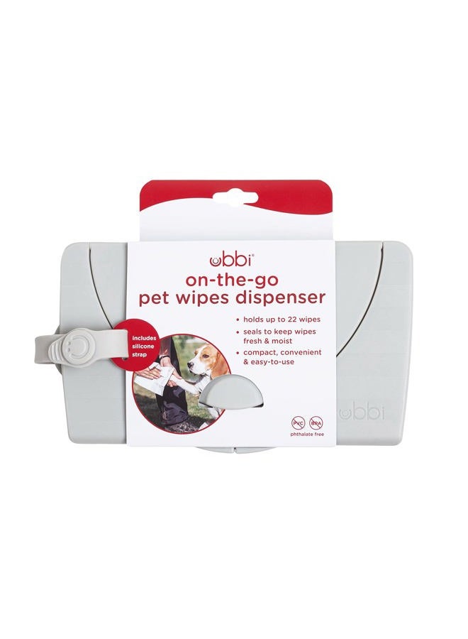ubbi On-The-Go Pet Wipes Dispenser, Grooming Wet Wipes Container for Dogs and Cats, Moisture Locking Wipes Dispenser for Pet Home and Travel, Gray - Image 3