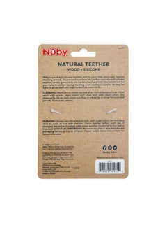 Nuby Natural Wood & Silicone Teether Ring: 3 M+, Elephant, Gray  - Image 4