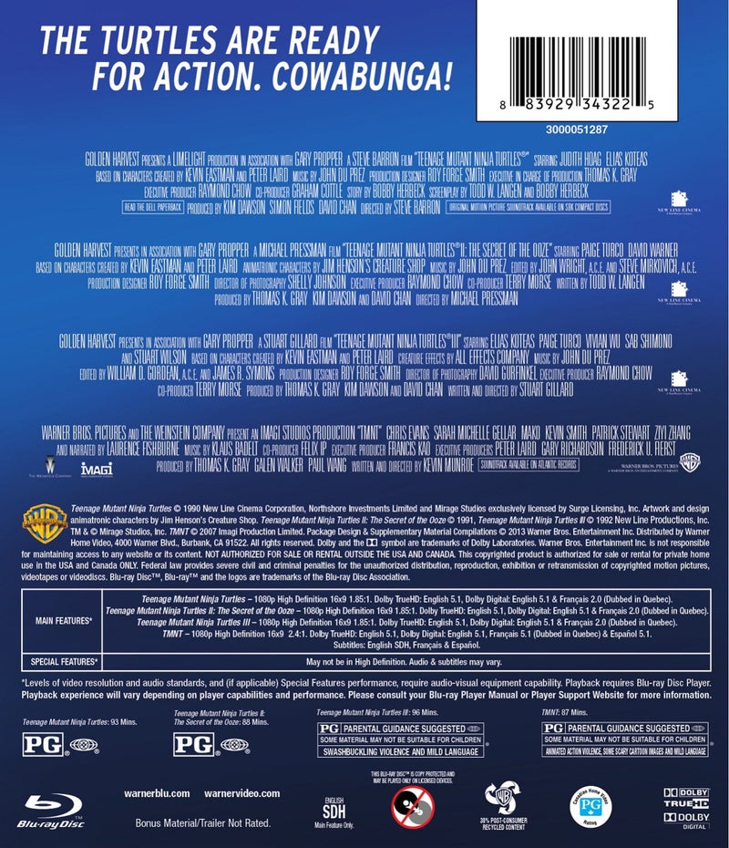 Warner Home Video 4 أفلام مفضلة: مجموعة سلاحف النينجا المتحولة [بلو راي] - Image 2