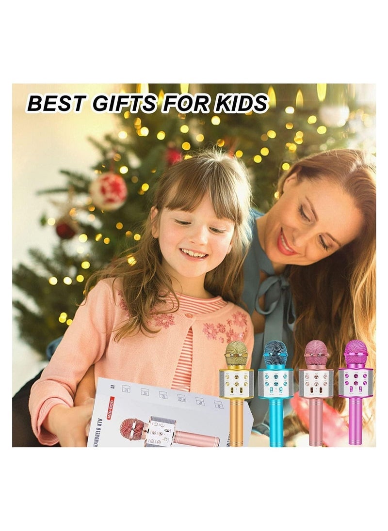 Toys For 7 8 9 10 11 Years Old Girls,Best Present Gifts For 6-15 Years Old Girl Boy,Bluetooth Wireless Karaoke Machine, Party Favor for Teen Boys Girls Toys Age 4-12 Gifts Toys for Teens Boy Rose Gold