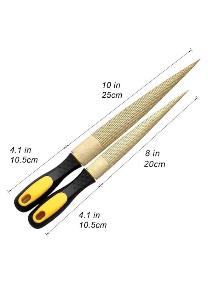 PROMASS Gold Wood Rasp 2-Piece Set, 8-Inch And 10-Inch Woodworking Files, Hardwood Files, Woodworking Sanding Tools, Carbon Steel Files With Rubber Handles, Tapered Files For Wood - Image 4