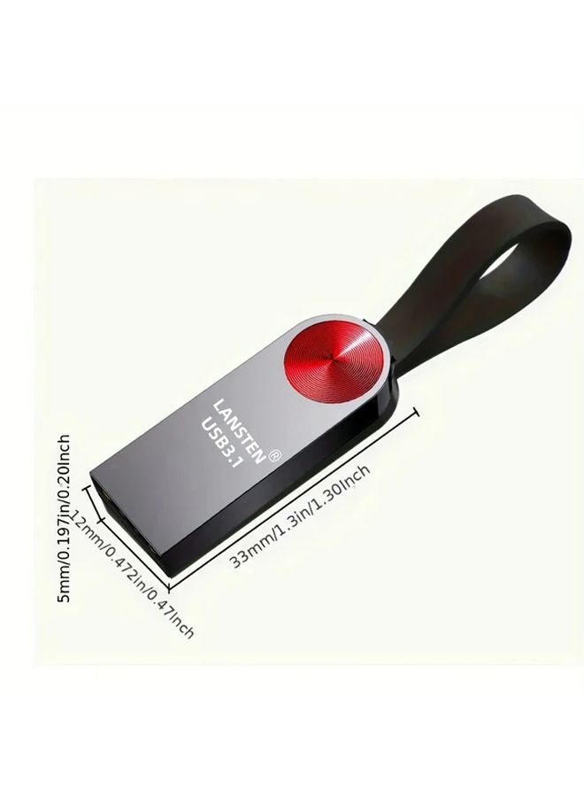 USB 3.1 Flash Drive 64GB Blue Metal Portable High Speed Memory Stick for PC Laptop Car - Image 2