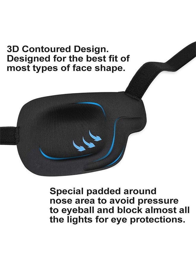 Genérico 3D Adult Eye Mask, Adjustable Monocular Cover Eye Shield Black Stereoscopic Amblyopia One-eye Dragon Eye Mask Right Eye - Image 3