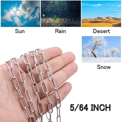 Lsqurel Stainless Steel Chain, Lsqurel 13ft Metal Chain Link Chain Small 1/8in Light Duty Chain Utility Chain Jack Chain for Home Outdoor Camping Hanging etc (1/8in-13ft) - Image 4