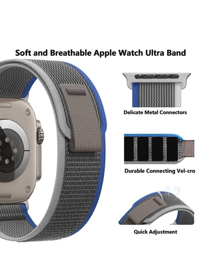 Rabos Trail Loop Compatible with Apple Watch Band 49mm 45mm 44mm 42mm 41mm 40mm 38mm, Nylon Weave Sport Loop Men Women Adjustable Pull Tab Strap for Apple Watch Ultra iWatch Series 8 7 6 5 4 3 2 1 SE  - Image 4