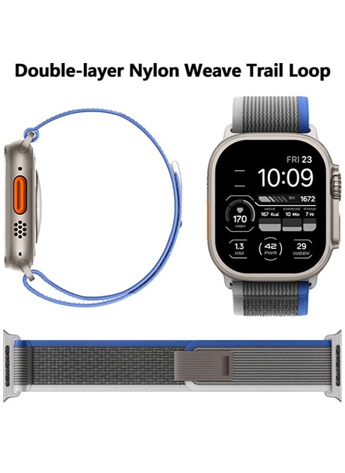 Rabos Trail Loop Compatible with Apple Watch Band 49mm 45mm 44mm 42mm 41mm 40mm 38mm, Nylon Weave Sport Loop Men Women Adjustable Pull Tab Strap for Apple Watch Ultra iWatch Series 8 7 6 5 4 3 2 1 SE  - Image 3