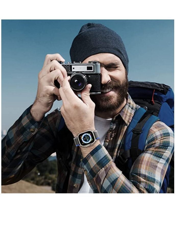 Rabos Trail Loop Compatible with Apple Watch Band 49mm 45mm 44mm 42mm 41mm 40mm 38mm, Nylon Weave Sport Loop Men Women Adjustable Pull Tab Strap for Apple Watch Ultra iWatch Series 8 7 6 5 4 3 2 1 SE  - Image 5