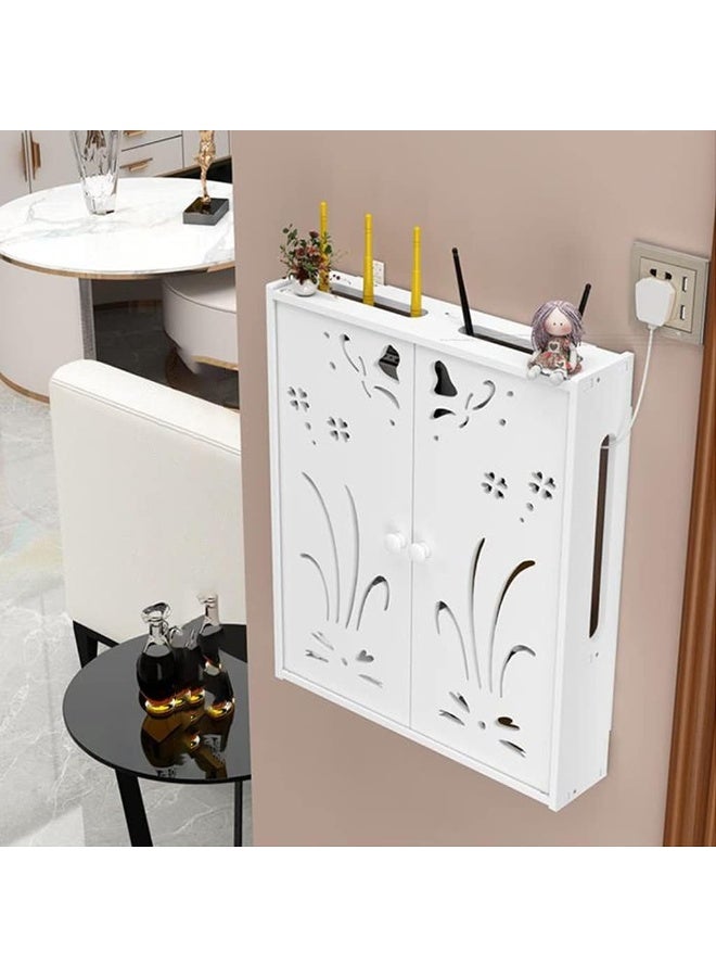 TPGP Mounted Router Bracket Floating Shelves WiFi Storage Box Shelf Power Strip Protector Hider Router Desktop Storage Box - Image 4