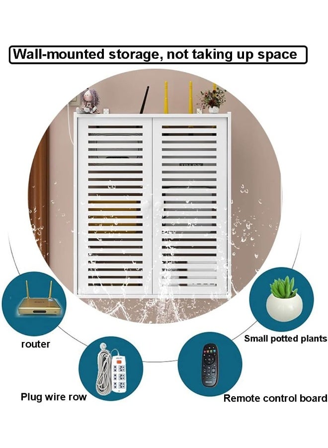 TPGP Mounted Router Bracket Floating Shelves WiFi Storage Box Shelf Power Strip Protector Hider Router Desktop Storage Box - Image 5