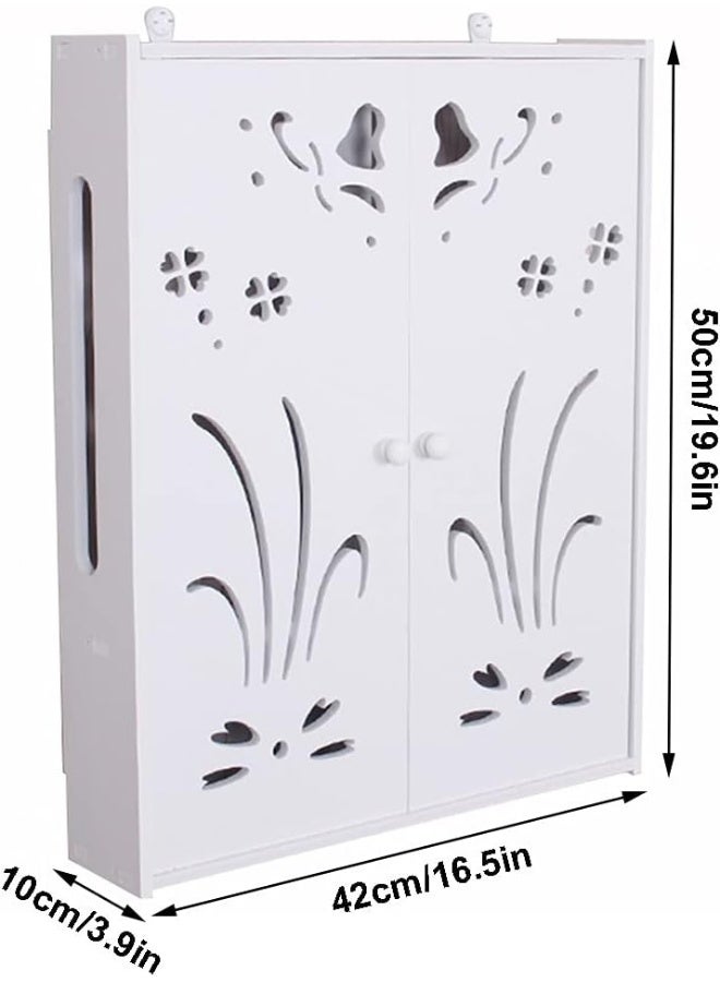 TPGP Mounted Router Bracket Floating Shelves WiFi Storage Box Shelf Power Strip Protector Hider Router Desktop Storage Box - Image 3