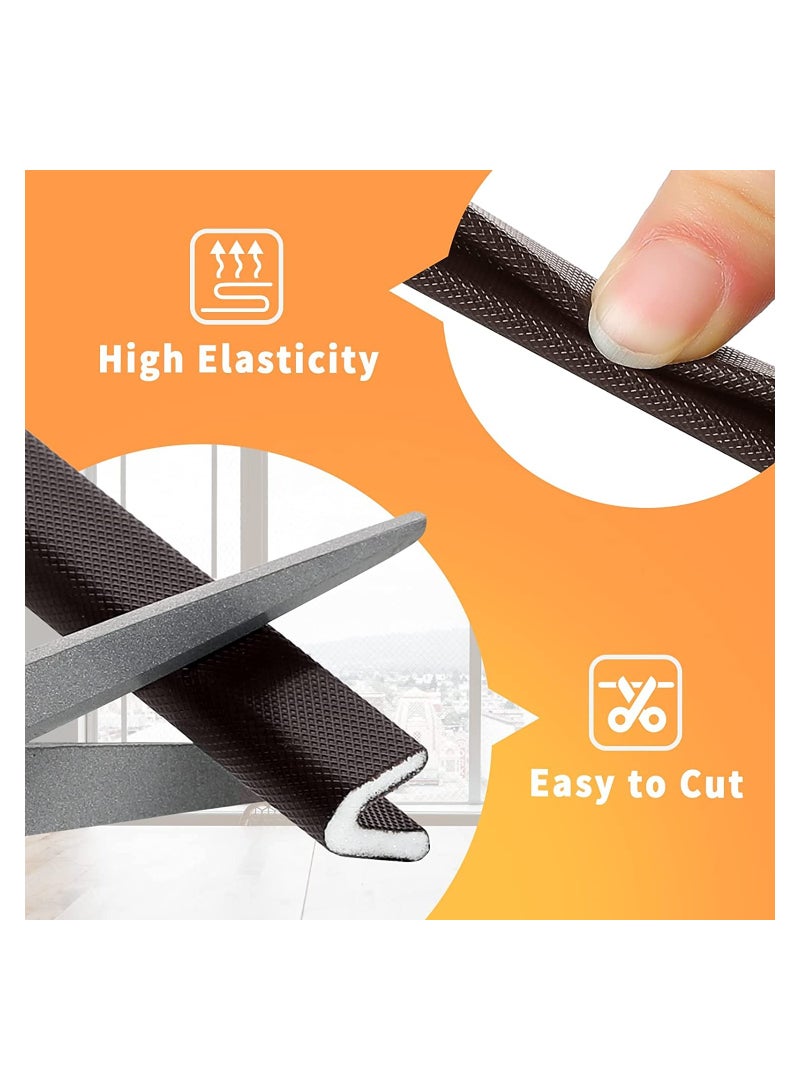 Premium Self-Adhesive V Shape PU Foam Weather Stripping Seal for Doors & Windows - 19.7ft Long, Brown, Ideal for Insulation & Soundproofing, Anti-Collision Solution - Image 3