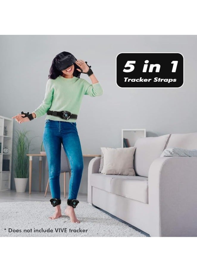 AMVR 5-Piece VR Full Body Tracking Strap for HTC Vive Tracker 3.0 - Adjustable Motion Capture Tracking Strap (1 Body Tracking Strap + 2 Palm Strap + 2 Foot Bands, excluding Vive Tracker) - Image 5