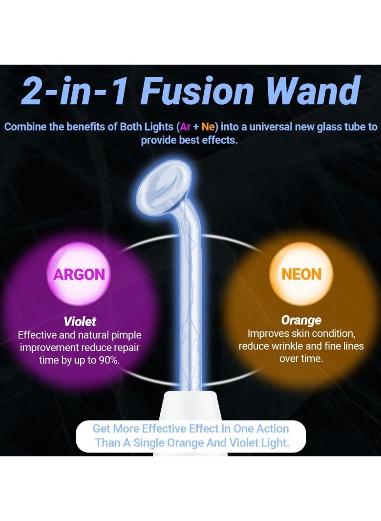 Captaintech Portable Electrode High Frequency Facial Machine White/Silver - Image 2