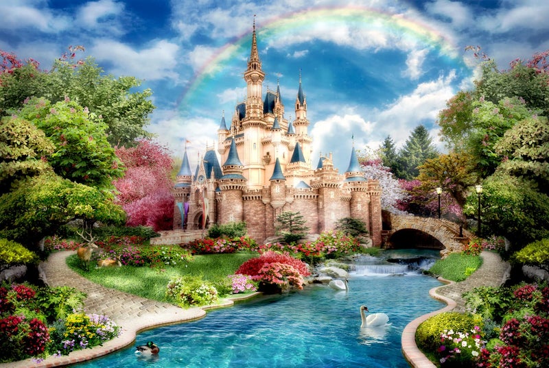 MFWFM Castle Mural Wallpaper for Kids Bedroom Beautiful Fairytale World Nursery Wall Mural (Not Peel n' Stick) - Image 2