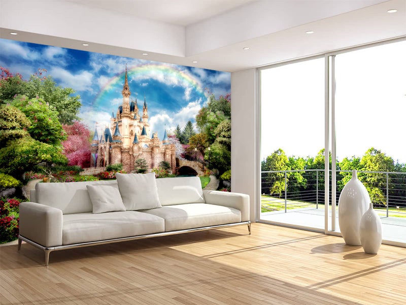 MFWFM Castle Mural Wallpaper for Kids Bedroom Beautiful Fairytale World Nursery Wall Mural (Not Peel n' Stick) - Image 3