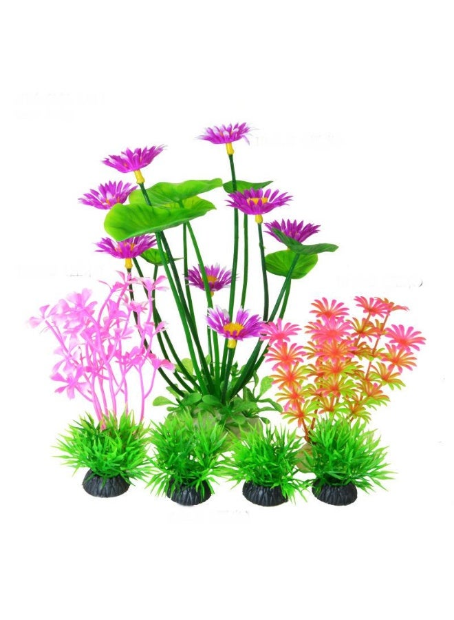 Artificial Aquarium Plants Decor, Fish Tank Artificial Plastic Plants, Emulational Plants for Home Office Fish Tank Aquarium Decorations Combo Set 14