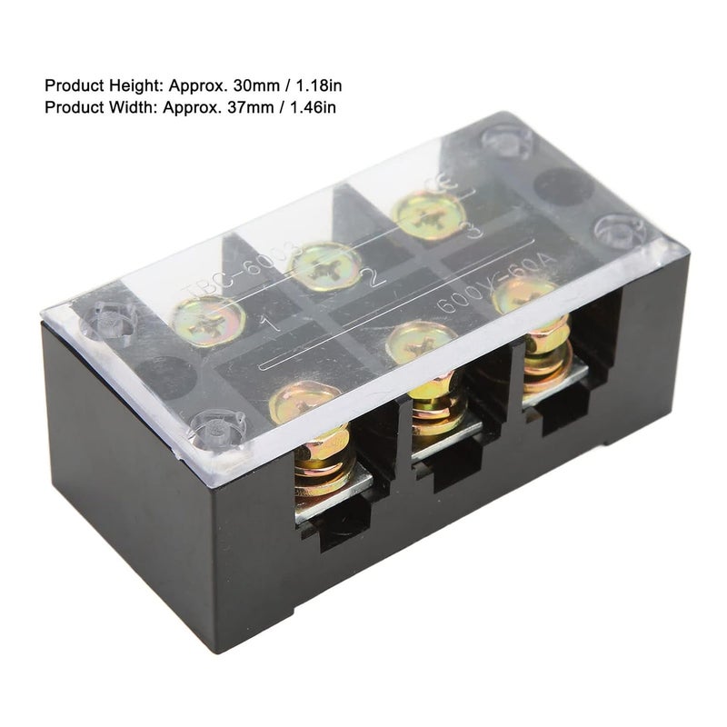 3 بت 600 فولت 60 أمبير كتلة طرفية ذات تيار كبير سهلة الأسلاك دائرة أرضية غلاف جهاز كمبيوتر - Image 3